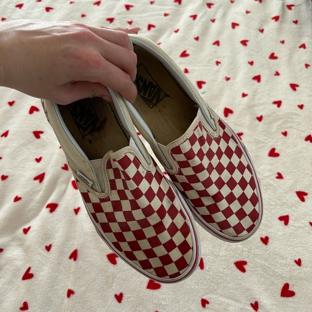 checkered red vans